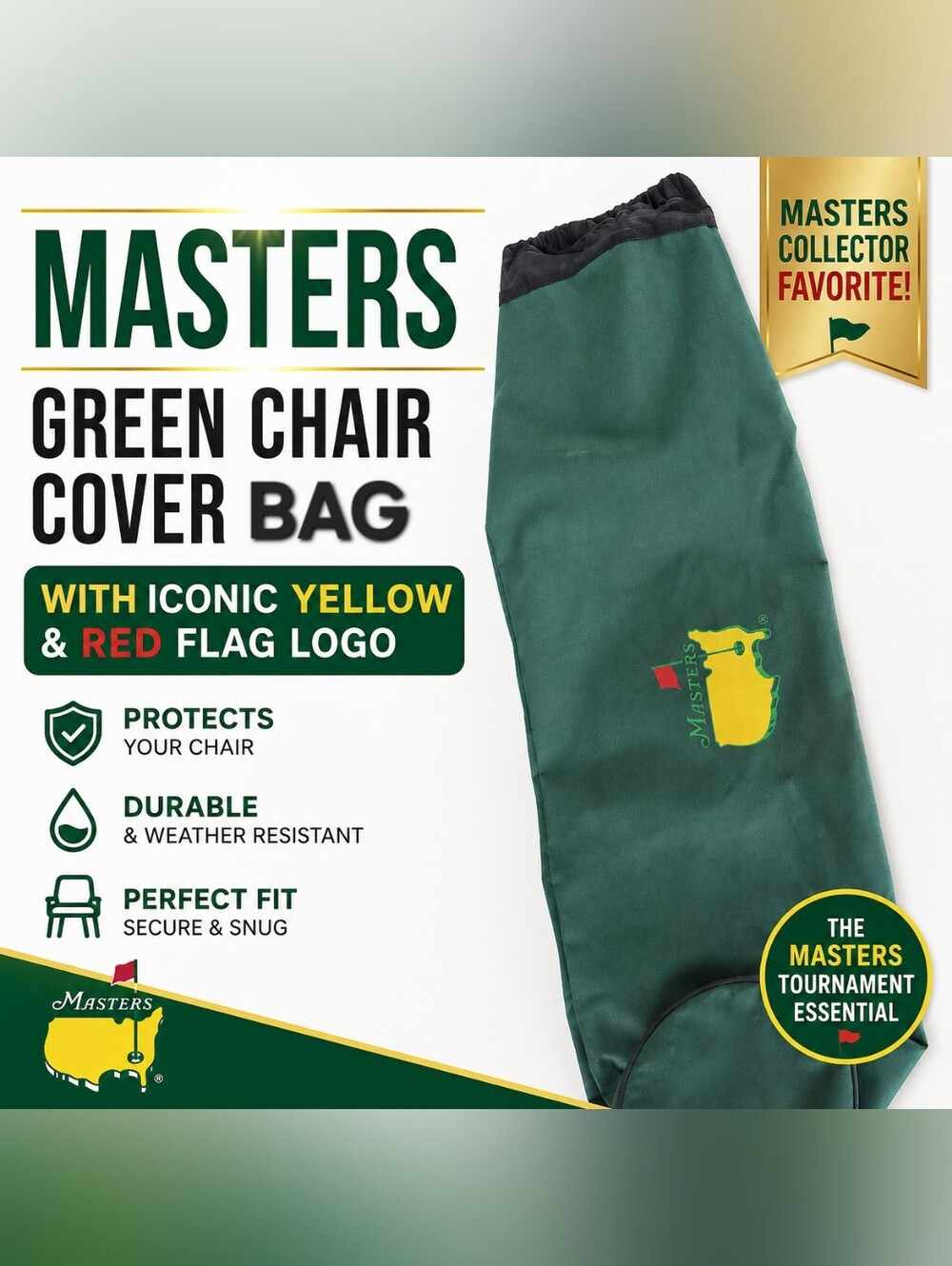 Masters Green Golf Chair Bag Iconic Logo Augusta Golf Collectible
